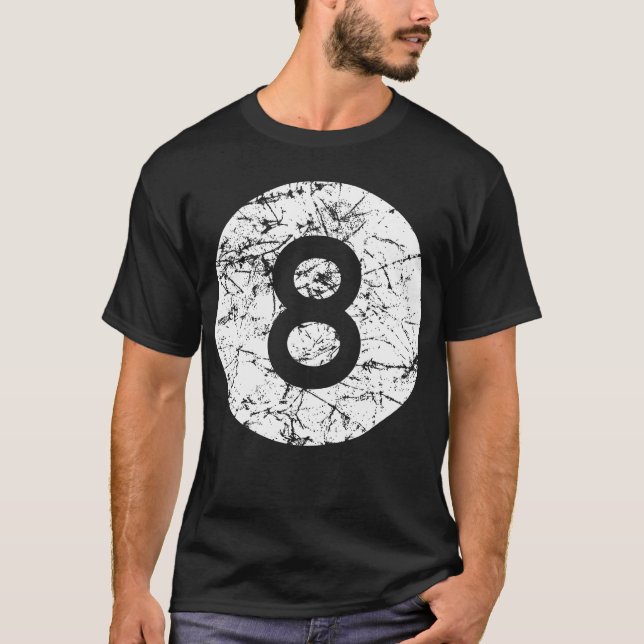 T-shirts Bola 8 bolas/oito - resistida (Frente)