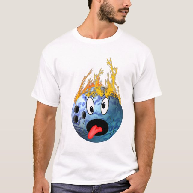 T-shirts Bola de boliche flamejante louca (Frente)