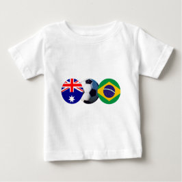 T-shirts Bola de Futebol Austrália e Brasil Bandeira do MUS