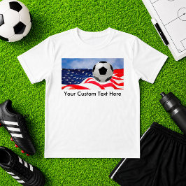 T-shirts Bola de Futebol Infantil com Bandeira dos EUA Pers