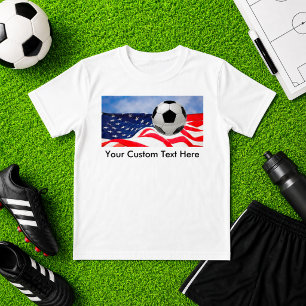 T-shirts Bola de Futebol Infantil com Bandeira dos EUA Pers