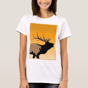 T-shirts Bola de Touro de Bugling na Arte Solitária Origina