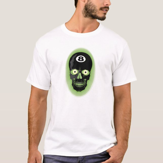 T-shirts Bola preta do crânio 8 (Frente)
