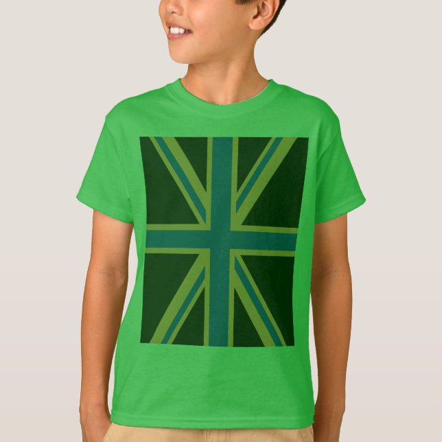T-shirts Bold Forest Green Union Jack (Frente)