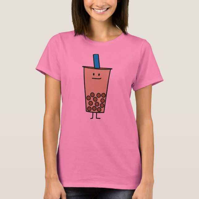 T-shirts Bolha Boba Pearl Milk Tea Tapioca bolas (Frente)