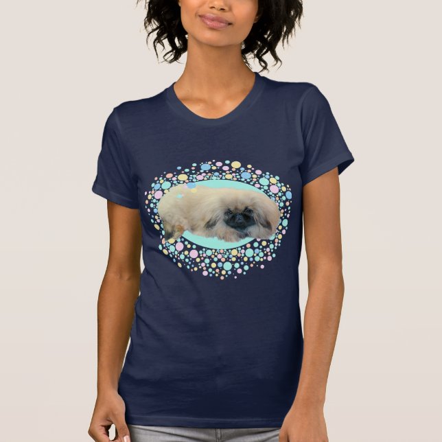 T-shirts Bolha de Felicidade de Pequinês (Frente)
