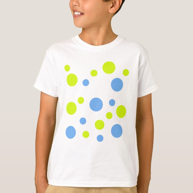 T-shirts Bolhas Felizes Funky Amarelo Azul (Frente)