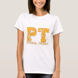 T-shirts bolinhas brancas alaranjadas da pinta