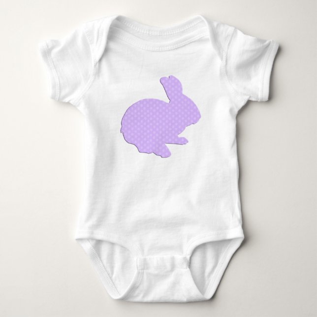 T-shirts Bolinhas roxa Silhouter Coelho da Páscoa (Frente)