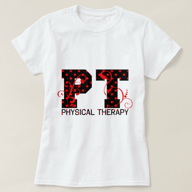 T-shirts bolinhas vermelhas pretas da pinta (Frente do Design)
