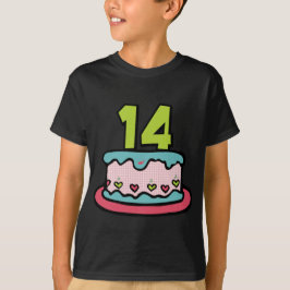 T-shirts Bolo de aniversário de 14 anos