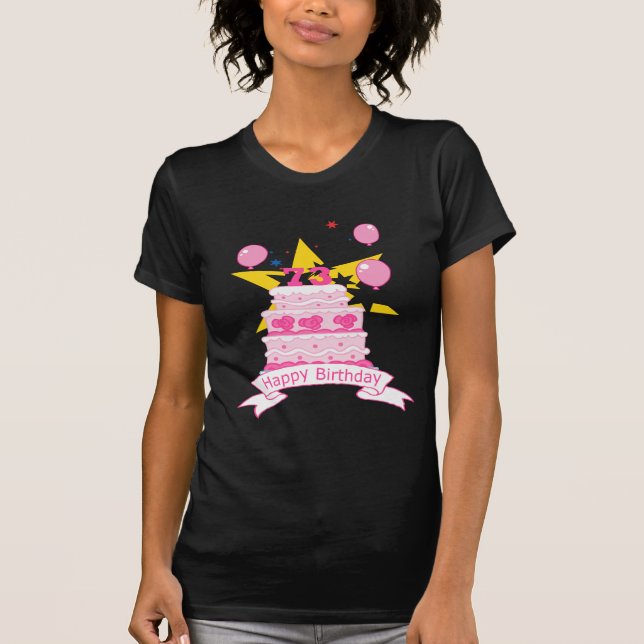 T-shirts Bolo de aniversário de 73 anos (Frente)