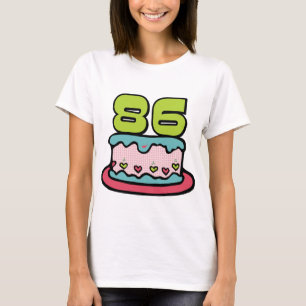 T-shirts Bolo de aniversário de 86 anos