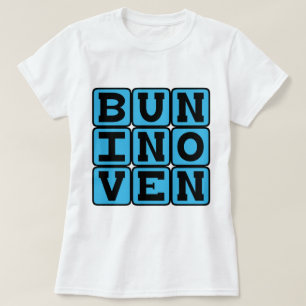 T-shirts Bolo No Forno, Anúncio de Gravidez (Azul)