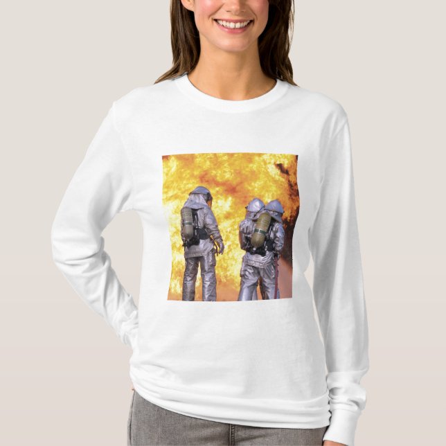 T-shirts Bombeiros extinguem incêndio aéreo (Frente)