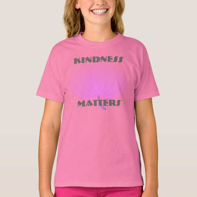 T-shirts Bondade Matar Petais Abertos Flor Rosa (Frente)
