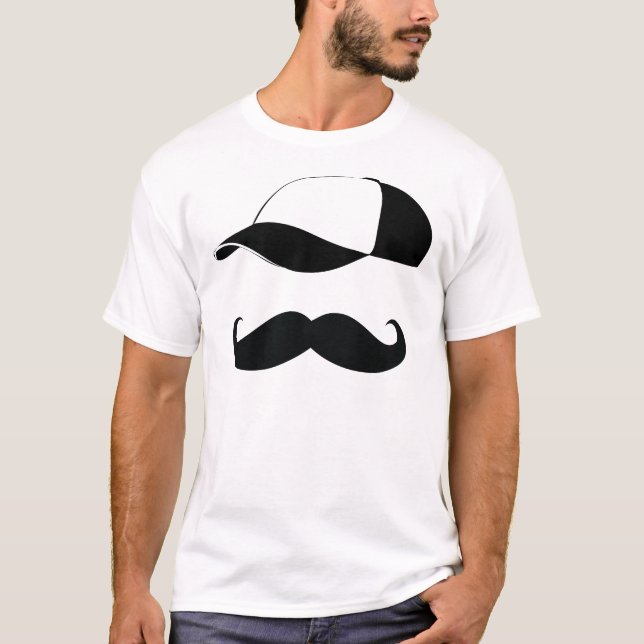 T-shirts Boné de beisebol e bigode (Frente)