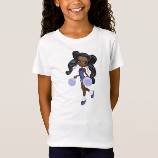 T-shirts Boneca bonito do cheerleader do afro-americano