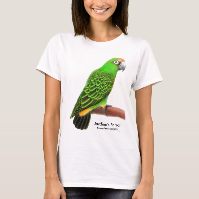 T-shirts Boneca das senhoras do papagaio de Jardines (Frente)