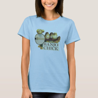 T-shirts Boneca das senhoras do pintinho do banjo (cabida)
