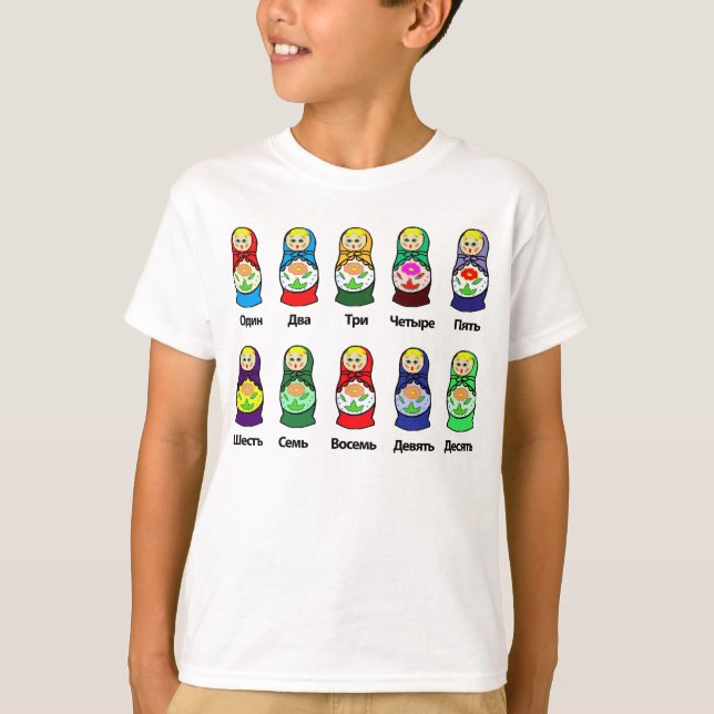 T-shirts Boneca do assentamento do russo (Matryoshka) (Frente)