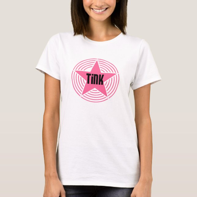 T-shirts Boneca - Tink-Camisa cor-de-rosa da estrela (Frente)