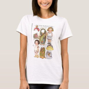 T-shirts Bonecas de papel da viagem da Dolly Dingle ao redo