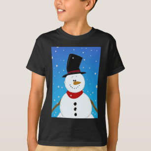 T-shirts Boneco de neve - azul