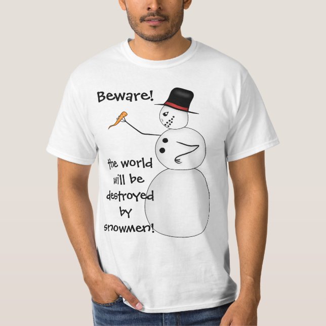 T-shirts Boneco de neve engraçado do Natal (Frente)