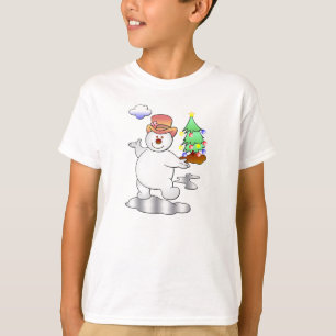 T-shirts Boneco de neve engraçado do Natal que está em um