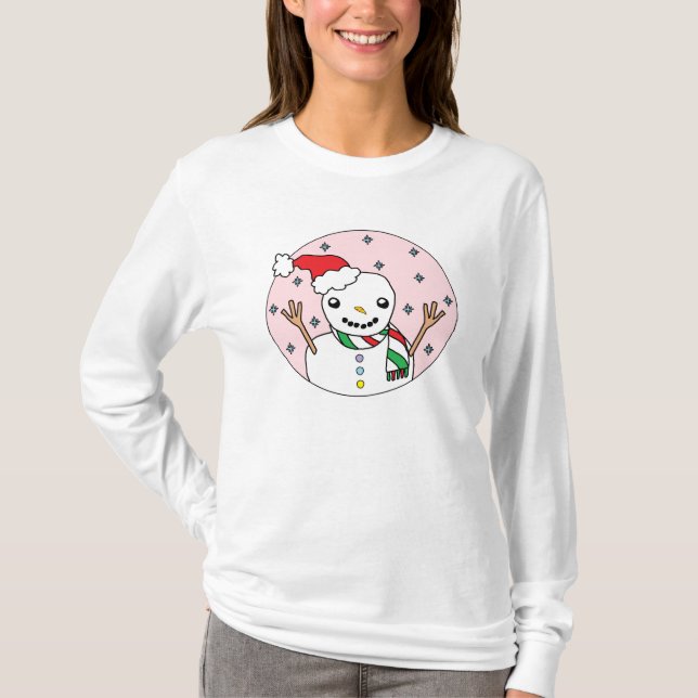 T-shirts Boneco de neve feliz (Frente)
