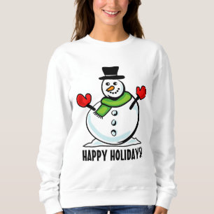 T-shirts Boneco de neve fofo Feliz Natal branco
