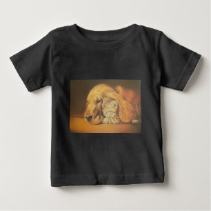 T-shirts Bonita Impressão de Arte de Cachorro e Gato Incrív