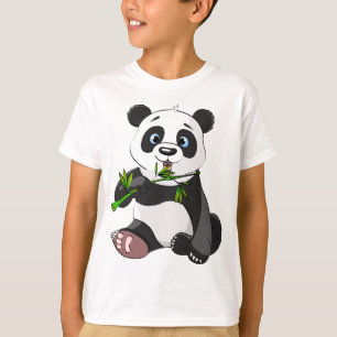 T-shirts bonitinho, urso panda, crianças, animado, feliz,