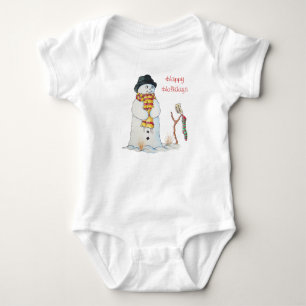 T-shirts Bonito bonitão sorridente na neve no natal