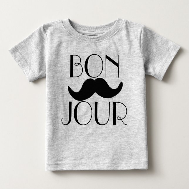 T-shirts BONJOUR Mustache (Frente)