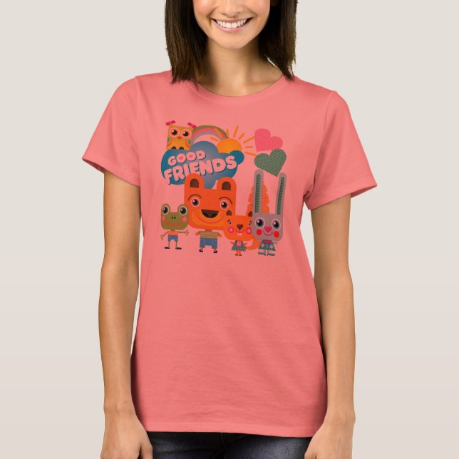 T-shirts Bons amigos dos animais (Frente)