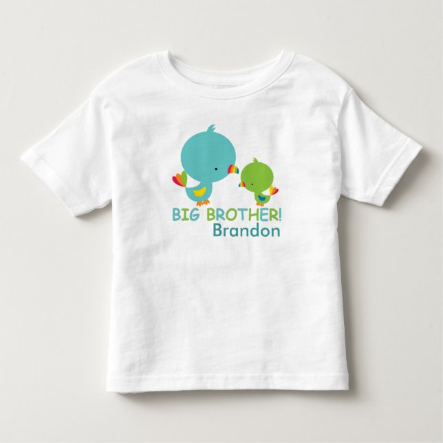 T-shirts Bons Pássaros, Big Brother Toddler Fine Jersey (Frente)