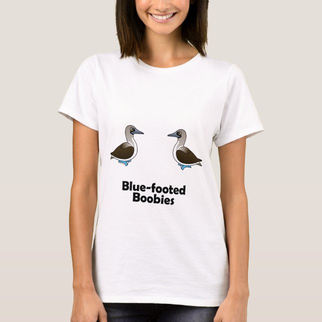 T-shirts Boobies de pés azuis (Frente)