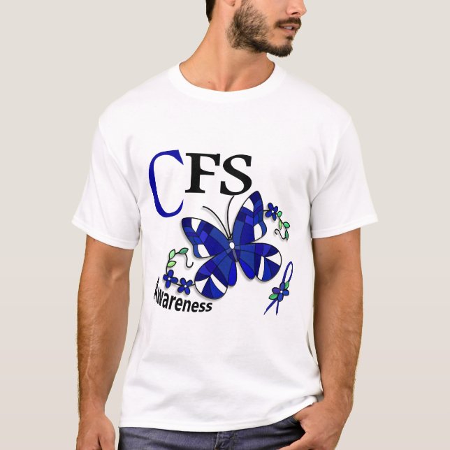 T-shirts Borboleta 2 CFS do vitral (Frente)