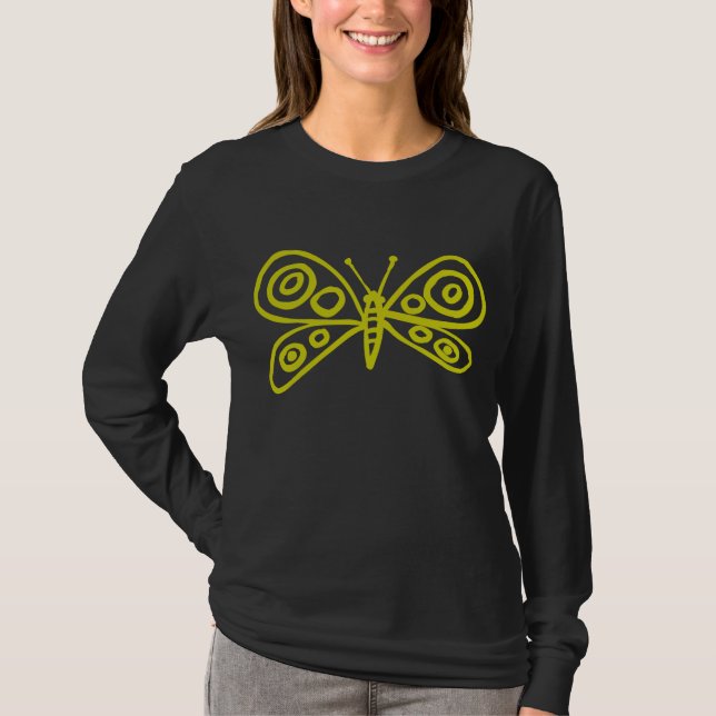 T-shirts Borboleta - Amarelo de Banana (Frente)