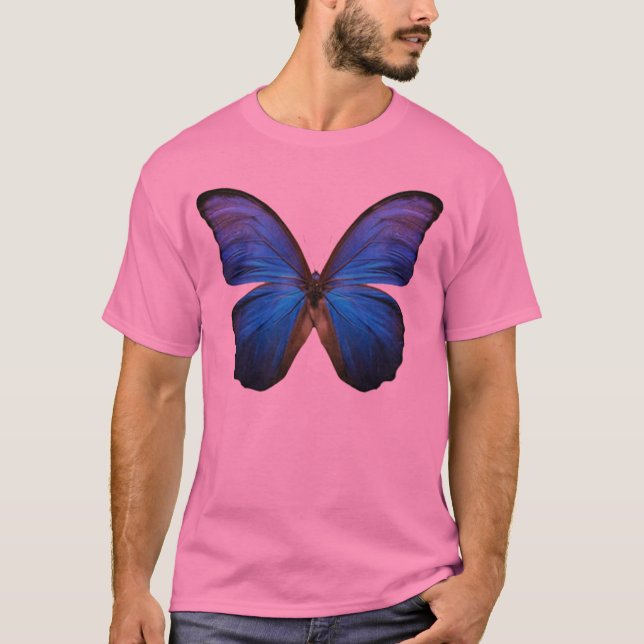 T-shirts Borboleta azul lindo de Morpho (Frente)