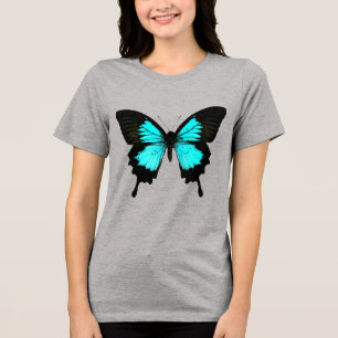 T-shirts Borboleta - azul-turquesa e preto