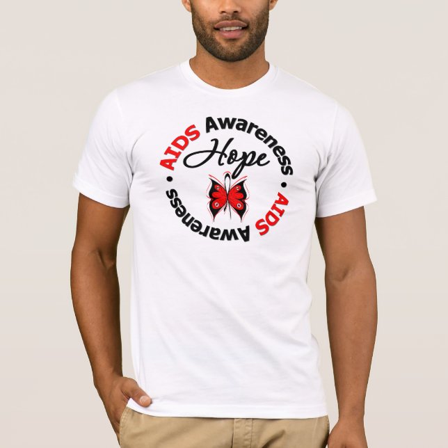 T-shirts Borboleta baseado num guião da esperança do AIDS (Frente)
