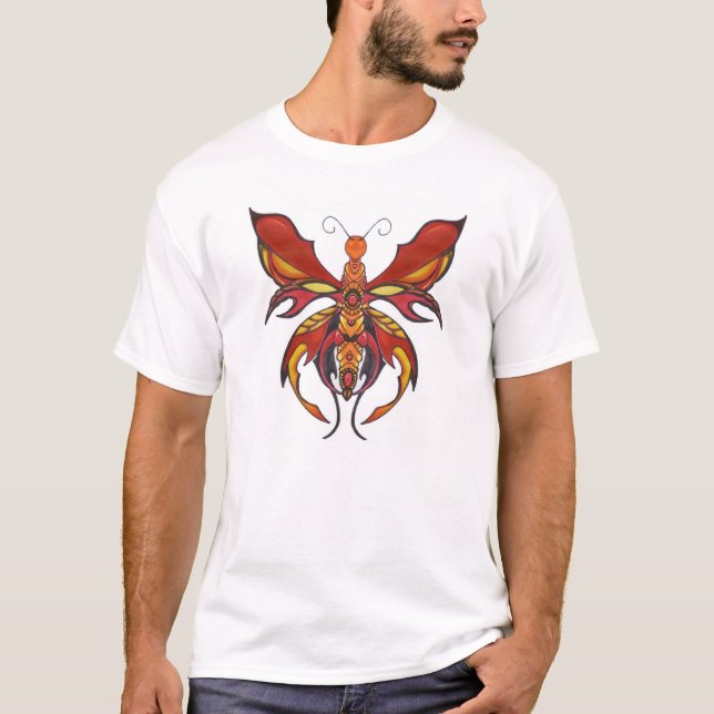T-shirts Borboleta Bejeweled - fogo (Frente)