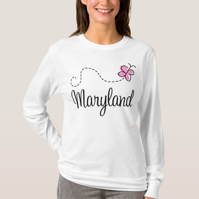 T-shirts Borboleta bonito Maryland (Frente)