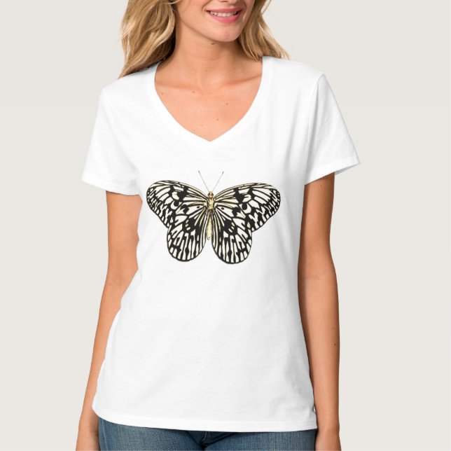 T-shirts Borboleta branca e preta (Frente)