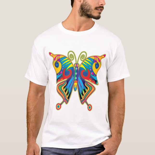 T-shirts Borboleta colorida (Frente)