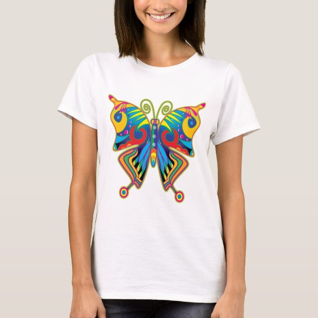 T-shirts Borboleta colorida (Frente)