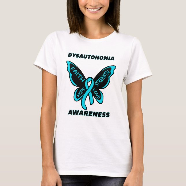 T-shirts Borboleta/consciência… Dysautonomia (Frente)